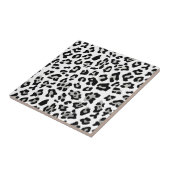 Faux Silver Foil - zwarte leopard - printerpatroon Tegeltje (Zijkant)