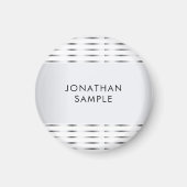 Faux Silver Glamour Elegant Modern Template Magneet (Voorkant)