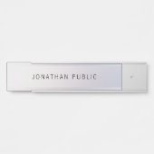 Faux Silver Glamoureuze moderne elegante Sjabloon Deurbordje (Voorkant)