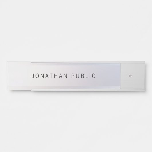 Faux Silver Glamoureuze moderne elegante Sjabloon Deurbordje (Voorkant)