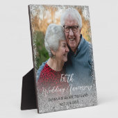 Faux Silver Glitter 50th Wedding Jubileum Fotoplaat (Zijkant)