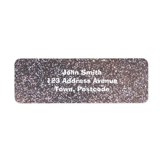 Faux Silver glitter-afbeelding Etiket (Voorkant)