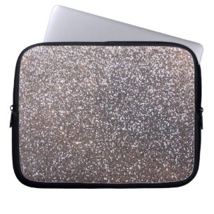 Faux Silver glitter-afbeelding Laptop Sleeve