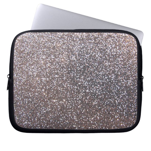 Faux Silver glitter-afbeelding Laptop Sleeve (Voorkant)