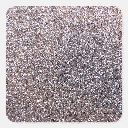 Faux Silver glitter-afbeelding Vierkante Sticker (Voorkant)