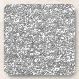 Faux Silver Glitter Bier Onderzetter