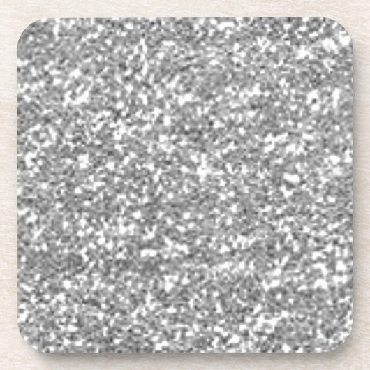 Faux Silver Glitter Bier Onderzetter (Voorkant)