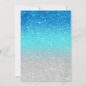 Faux Silver Glitter Blue blauwgroen Sweet 16 Kaart (Achterkant)