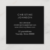 Faux Silver Glitter Butterfly Square visitekaartje (Achterkant)