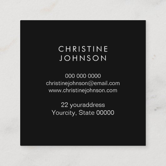 Faux Silver Glitter Butterfly Square visitekaartje (Achterkant)