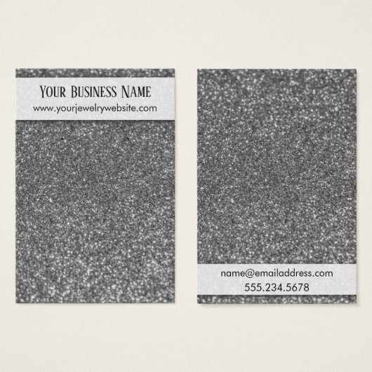 Faux Silver Glitter Earring Holder Display Kaarten Visitekaartjes (Voorkant /achterkant)