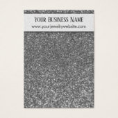 Faux Silver Glitter Earring Holder Display Kaarten Visitekaartjes (Voorkant)