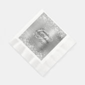 Faux Silver Glitter en Folie 60th Birthday Servet (Hoek)