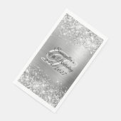 Faux Silver Glitter en Folie 80th Birthday Servet (Hoek)