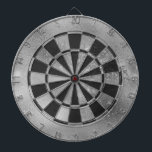 Faux Silver Glitter en folie Dartbord<br><div class="desc">Faux zilveren glitter en folieachtergrond,  uniek klein dartboard.</div>