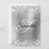 Faux Silver Glitter en Shiny Folie 40th Birthday Kaart (Achterkant)