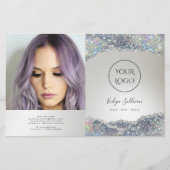 Faux silver glitter folie bifold folder (Voorkant)
