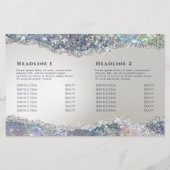 Faux silver glitter folie bifold folder (Achterkant)