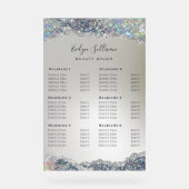 Faux Silver Glitter Folie prijslijst Acryl Bord (Voorkant)