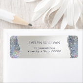 Faux Silver Glitter Folie Retouradres Label (Insitu)