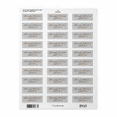 Faux Silver Glitter Folie Return Address Etiket (Full Sheet)
