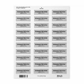 Faux Silver Glitter Folie Return Address Etiket (Full Sheet)