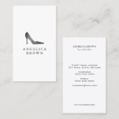 Faux Silver Glitter High Hiel Visitekaartje (Voorkant / Achterkant)