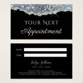 Faux Silver Glitter-kaart voor selectie Visitekaartje