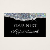 Faux Silver Glitter-kaart voor selectie Visitekaartje (Voorkant)