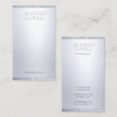 Faux Silver Glitter Modern Eenvoudige Elegante Sja Visitekaartje (Voorkant / Achterkant)