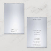 Faux Silver Glitter Modern Minimalistische Sjabloo Visitekaartje (Voorkant / Achterkant)