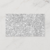 Faux Silver Glitter Nail Technicus White Visitekaartje (Achterkant)