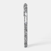 Faux Silver Glitter Pattern - Niet echt glitter iPhone 16 Hoesje (Linkerkant)