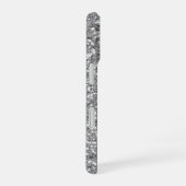 Faux Silver Glitter Pattern - Niet echt glitter iPhone 16 Hoesje (Rechterkant)