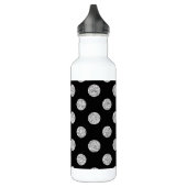 Faux Silver Glitter Polka Dots Pattern on Black Waterfles (Links)