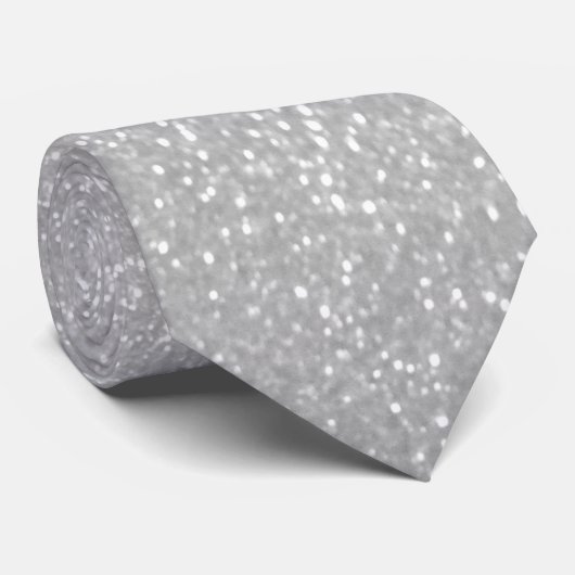 Faux Silver Glitter print afbeelding party stropda Stropdas (Opgerold)