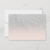 Faux Silver Glitter Roze Blush ombre RSVP bruiloft (Achterkant)