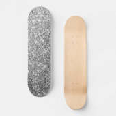 Faux Silver Glitter Sparkle Shine Skateboard (Voorkant)