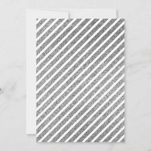 Faux Silver Glitter Stars Confetti Quinceanera Kaart (Achterkant)