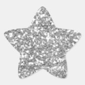 Faux Silver Glitter Ster Sticker (Voorkant)
