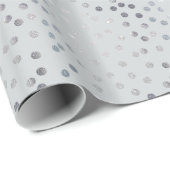 Faux Silver Glitter-Stippen op grijs omslagpapier Cadeaupapier (Rol Hoek)