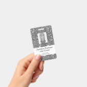 Faux Silver Glitter Textielkijken & aangepaste tek Badge (Handheld)