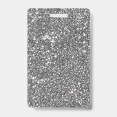 Faux Silver Glitter Textielkijken & aangepaste tek Badge (Achterkant)