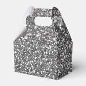 Faux Silver Glitter Textielkijken & aangepaste tek Bedankdoosjes (Achterkant)