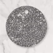 Faux Silver Glitter Textielkijken & aangepaste tek Bedankjes Labels (Achterkant)