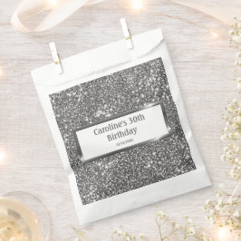 Faux Silver Glitter Textielkijken & aangepaste tek Bedankzakje