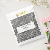 Faux Silver Glitter Textielkijken & aangepaste tek Bedankzakje (Gezegeld)