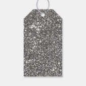 Faux Silver Glitter Textielkijken & aangepaste tek Cadeaulabel (Achterkant)
