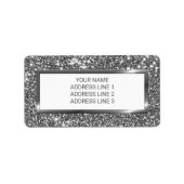 Faux Silver Glitter Textielkijken & aangepaste tek Etiket (Voorkant)