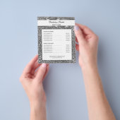 Faux Silver Glitter Textielkijken & aangepaste tek Flyer (Hand)